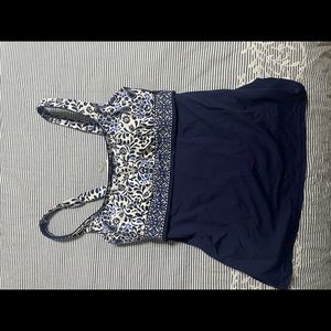 LANDS END navy tankini top and bottoms